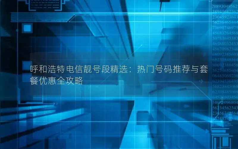呼和浩特电信靓号段精选：热门号码推荐与套餐优惠全攻略