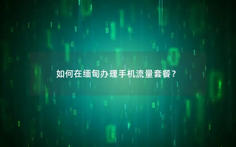 如何在缅甸办理手机流量套餐？