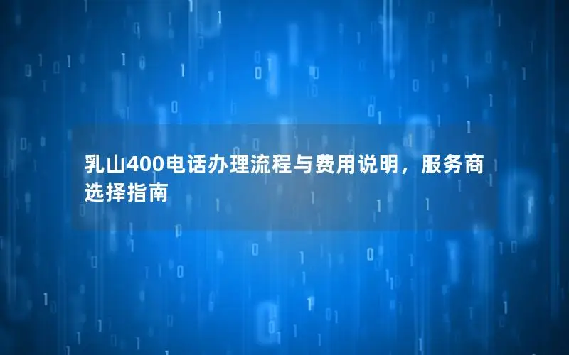 乳山400电话办理流程与费用说明，服务商选择指南