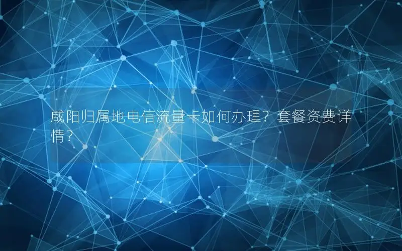 咸阳归属地电信流量卡如何办理？套餐资费详情？
