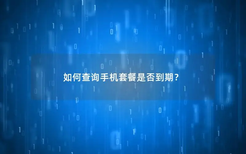 如何查询手机套餐是否到期？