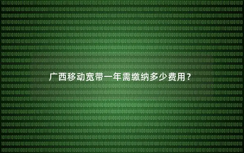 广西移动宽带一年需缴纳多少费用？