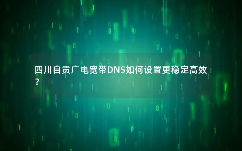 四川自贡广电宽带DNS如何设置更稳定高效？