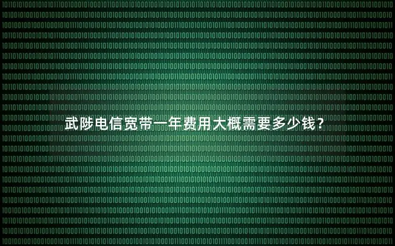 武陟电信宽带一年费用大概需要多少钱？