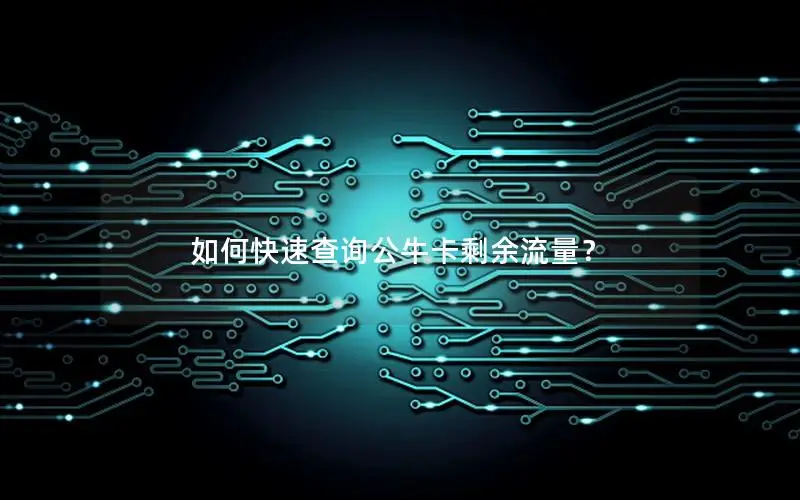 如何快速查询公牛卡剩余流量？
