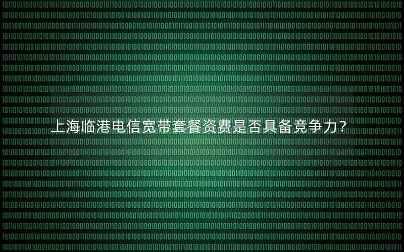 上海临港电信宽带套餐资费是否具备竞争力？