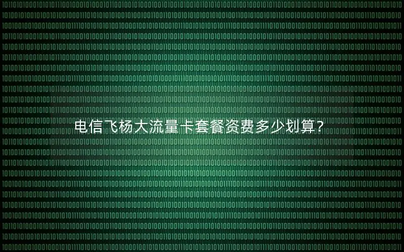 电信飞杨大流量卡套餐资费多少划算？