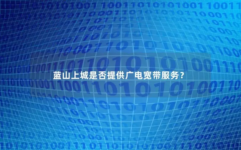 蓝山上城是否提供广电宽带服务？