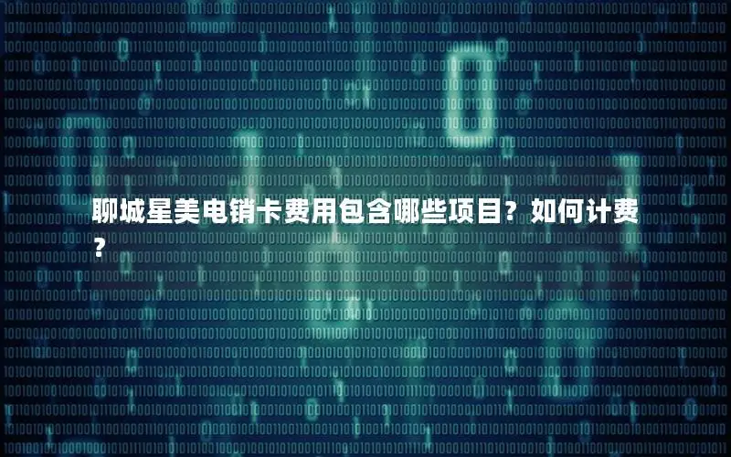 聊城星美电销卡费用包含哪些项目？如何计费？