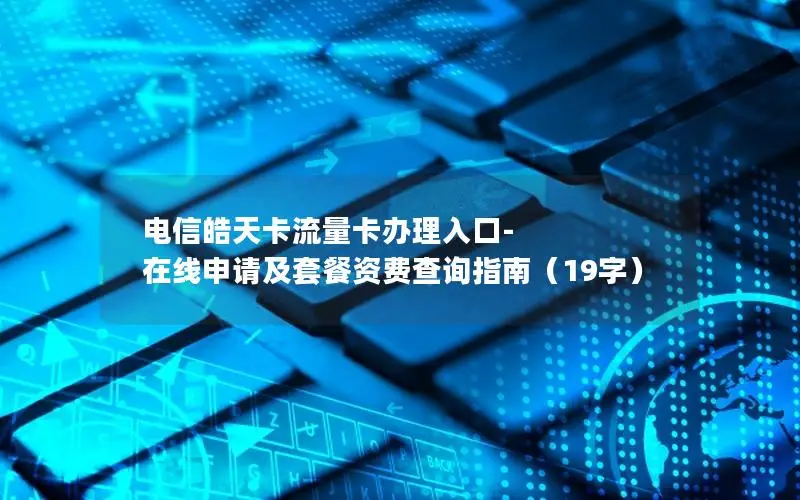 电信皓天卡流量卡办理入口-在线申请及套餐资费查询指南（19字）