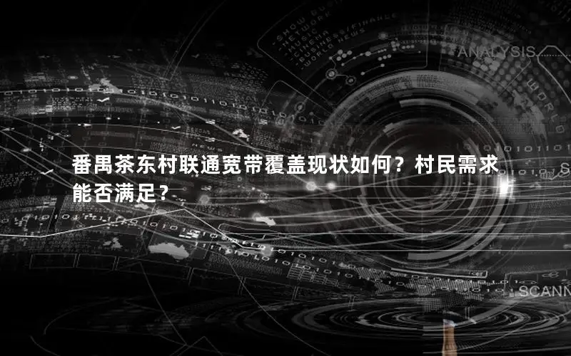 番禺茶东村联通宽带覆盖现状如何？村民需求能否满足？