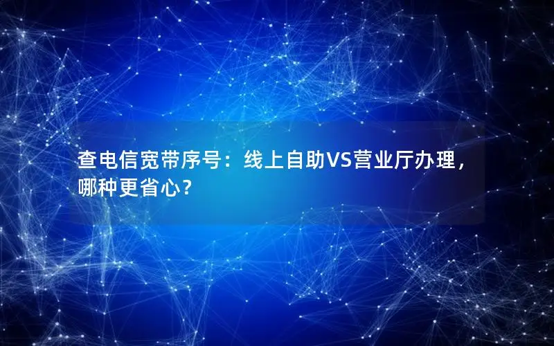 查电信宽带序号：线上自助VS营业厅办理，哪种更省心？