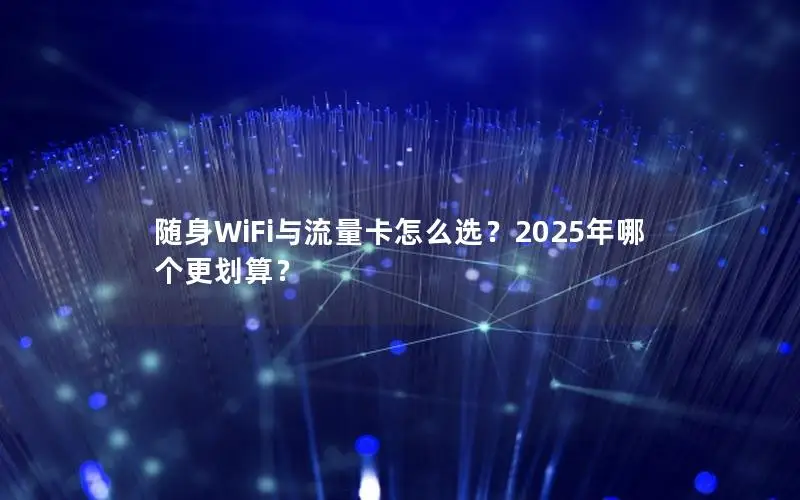 随身WiFi与流量卡怎么选？2025年哪个更划算？