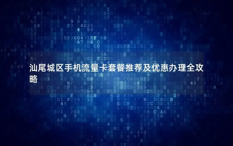 汕尾城区手机流量卡套餐推荐及优惠办理全攻略