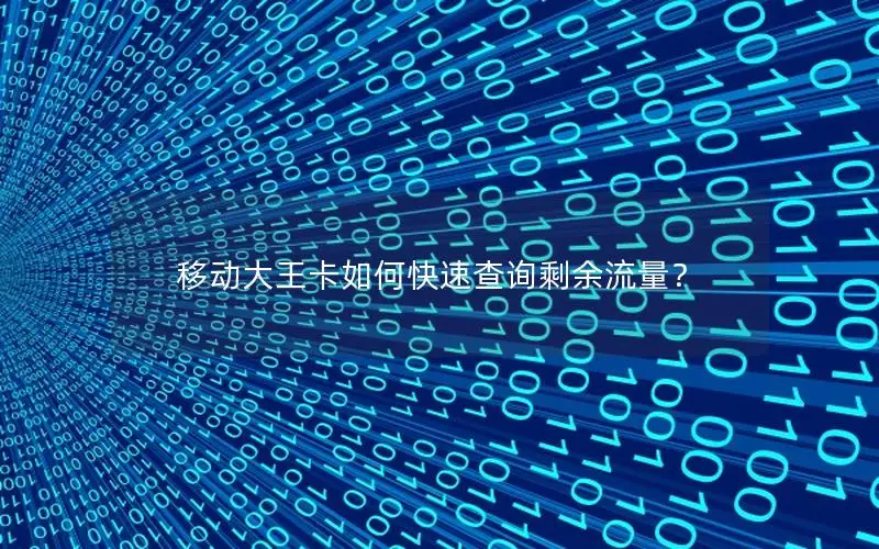 移动大王卡如何快速查询剩余流量？