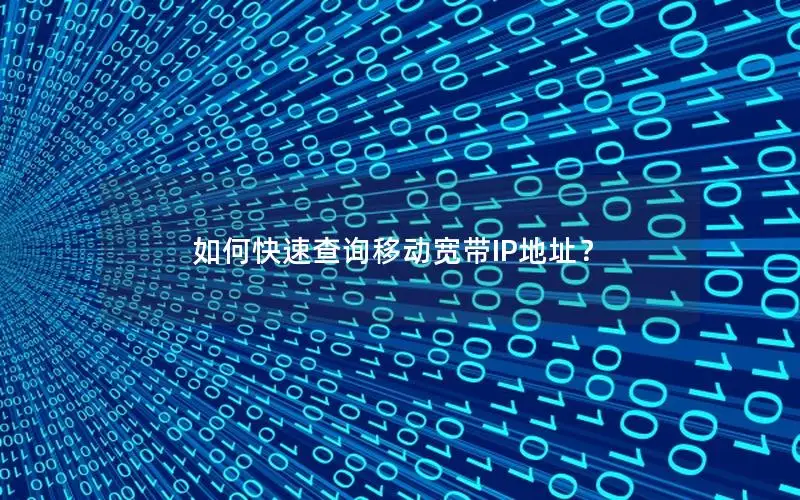 如何快速查询移动宽带IP地址？