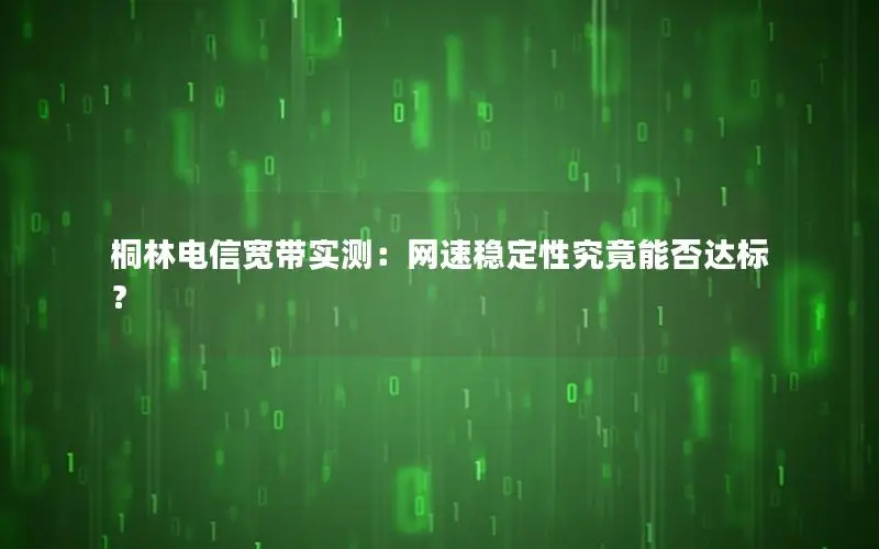 桐林电信宽带实测：网速稳定性究竟能否达标？