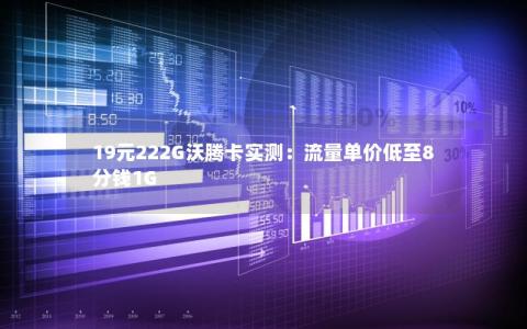19元222G沃腾卡实测：流量单价低至8分钱1G