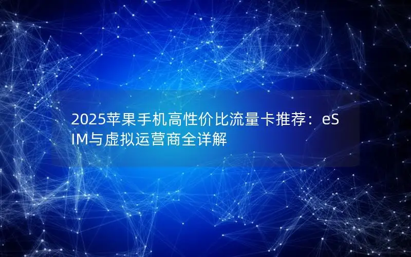 2025苹果手机高性价比流量卡推荐：eSIM与虚拟运营商全详解