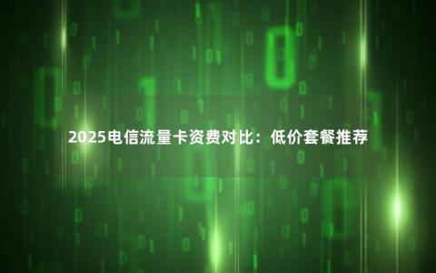 2025电信流量卡资费对比：低价套餐推荐